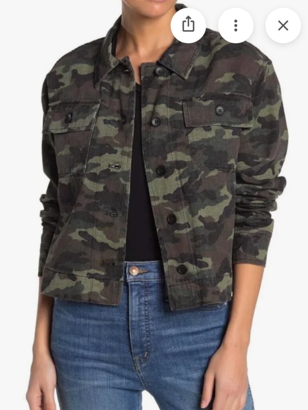 John + Jenn Cropped Camo Skull Jacket